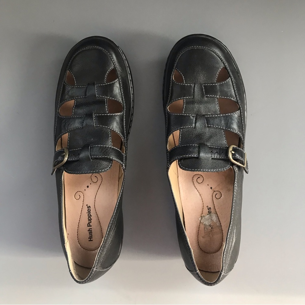 Hush Puppies Epic Leather Mary Jane Flat In Dk Brown Leather